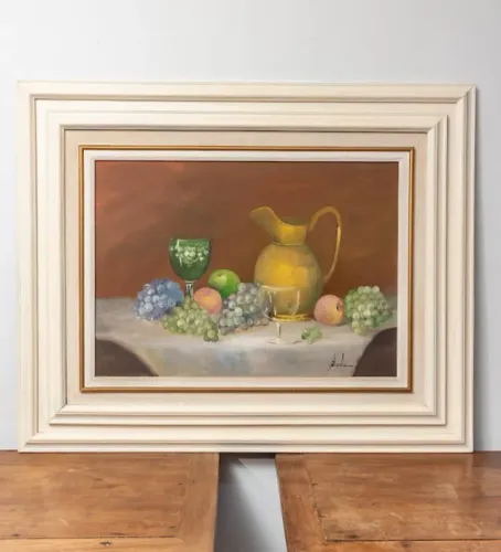 Quadro do Artista Buzelin caracterizado pela Representação de Objetos Inanimados, como Fru