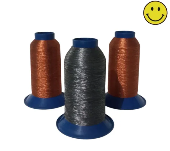 kit 3 linhas metalizadas tex 28 bordado cinza cobre artezanato