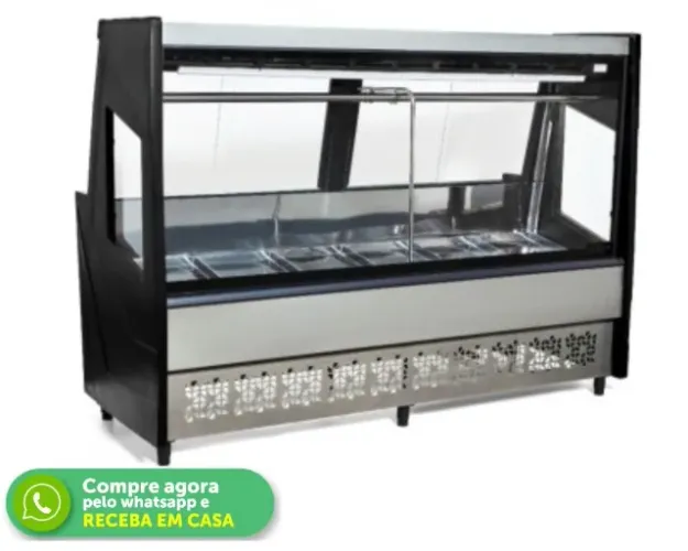 Balcão de Carnes Preto Vidro Reto 2m Polar