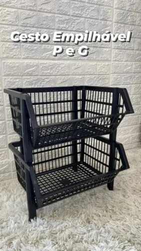 Cesto de plástico empilhável 