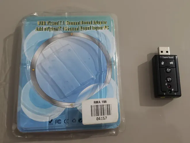 Adaptador de Som USB Virtual 7.1 Canais - Novo