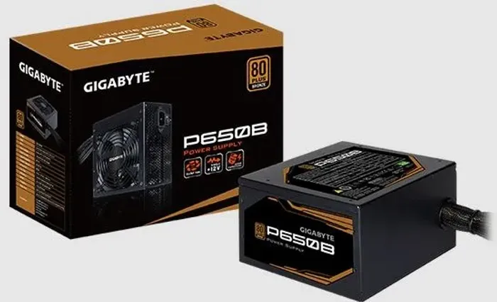 Fonte Gigabyte P650B, 650W, 80 Plus Bronze, PFC Ativo, Com Cabo, Preto - GP-P650B/BR
