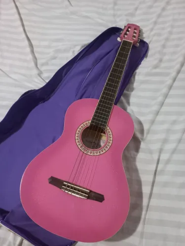 Violão Infantil Gypsy Rose Semi Novo Rosa + Capa Protetora