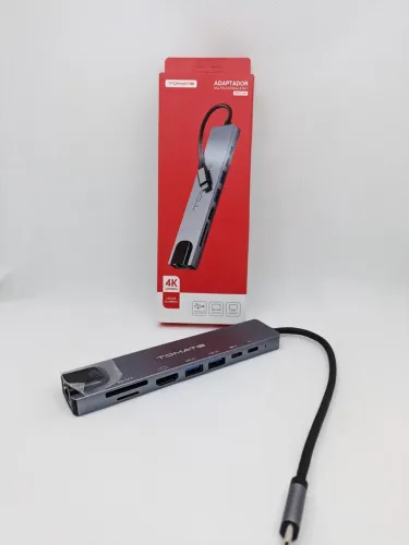 Adaptador Multifuncional 8 em 1 4K HDMI USB-C SD/TF TOMATE