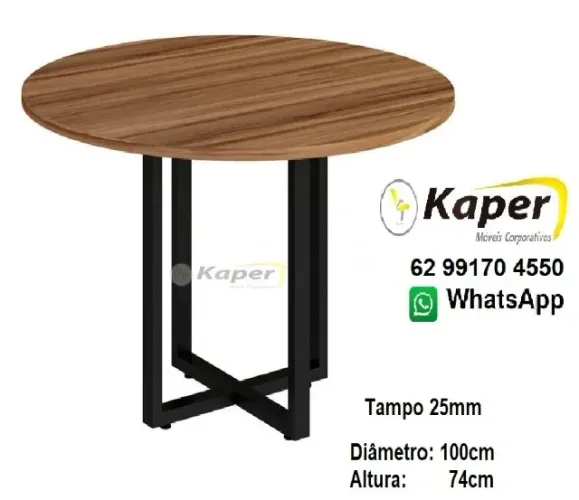 Mesa redonda pé metal - estilo industrial - 100cm diâmetro (produto novo ) Promoção
