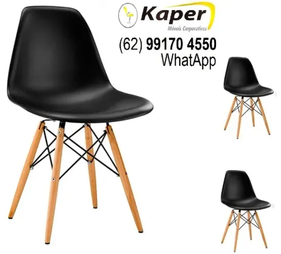 03 Cadeiras Charles Eiffel Eames R-Design base madeira ( produto novo ) Promoção