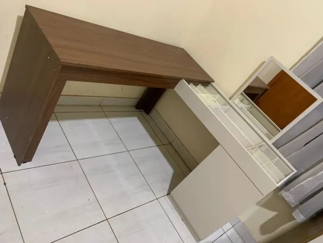 Escrivaninha penteadeira - Freijó off white 