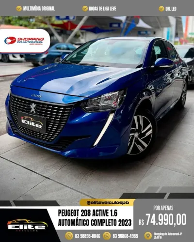 PEUGEOT 208 ACTIVE 1.6 AUTOMÁTICO COMPLETO 2023