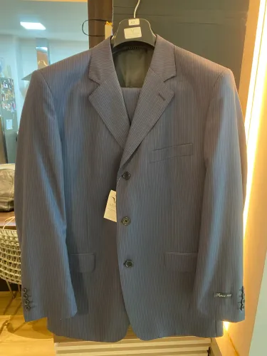 Terno Cinza listrado super 100