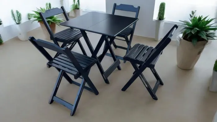 Jogo de mesa dobrável com 4 cadeiras | novo na caixa pronta entrega