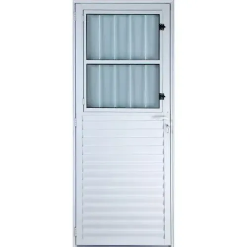 porta social de aluminio branco linha 25 premium pagto na entrega 210x80