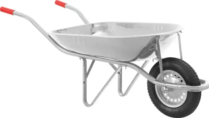 Carrinho de mão com pneu e câmara, 45 litros, caçamba redonda, galvanizado, NOVE54
