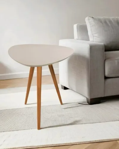 Mesa Lateral Pe Palito Orgânico Libano 60cm altura diamentro 48 cm