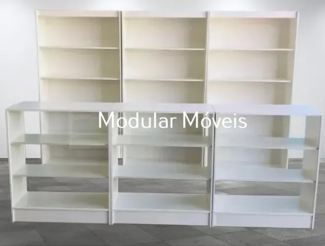3 Balcões Vitrines + 3 Estantes Prateleiras