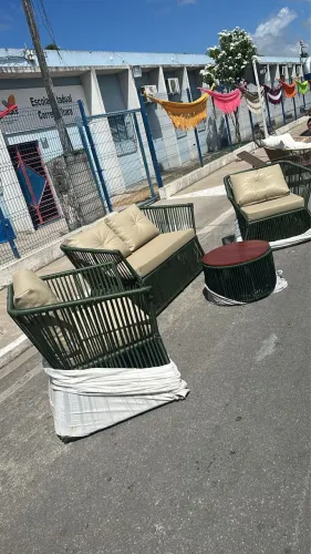 Jogo de sofá na corda náutica 