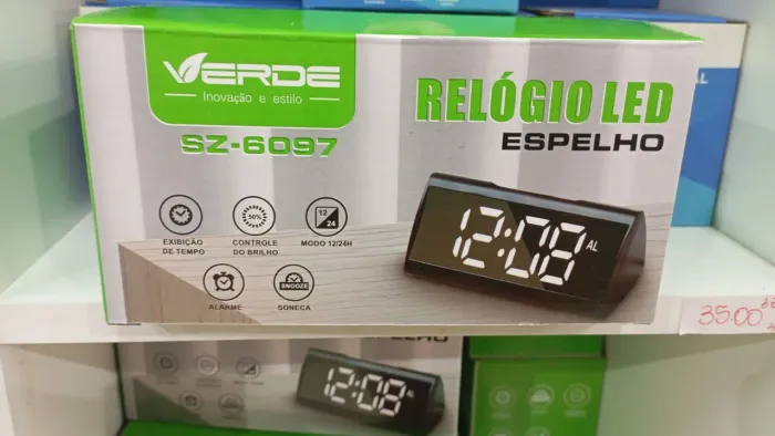 Relógio LED Espelho Verde SZ-6097