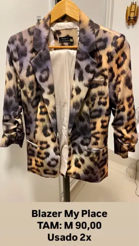 Blazer Animal Print My Place Tamanho M
