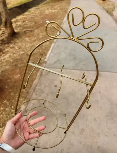 Suporte retrô dourado para xícaras extra grande 