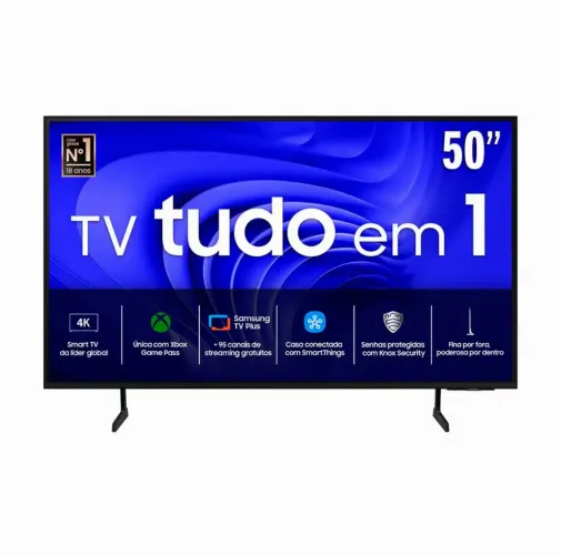 Smart TV 50" 4K Ultra HD Samsung 50DU7700 Nova Lacrada 