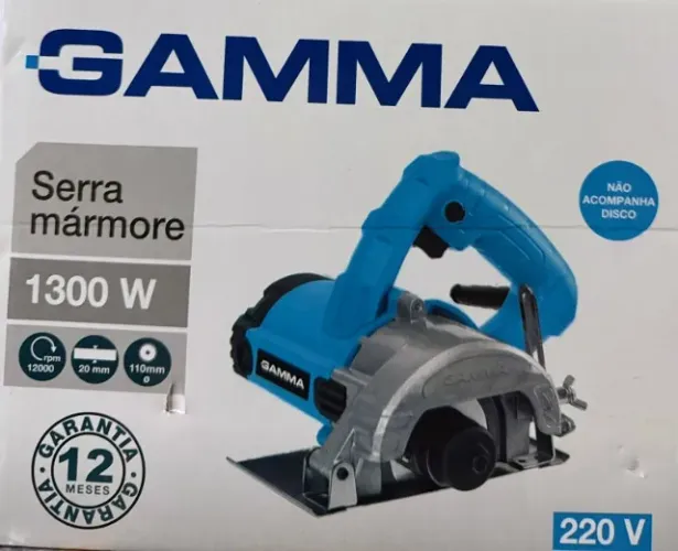 Serra Mármore Gamma 4.3/8pol 1300W de potência com Kit de Refrigeração 220v com garantia