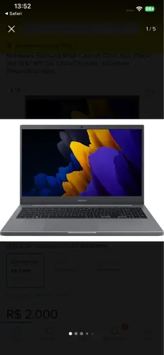 Notebook Samsung Book Celeron Cinza 4gb 256gb Ssd 15,6'' W11 Cor Cinza/Chumbo