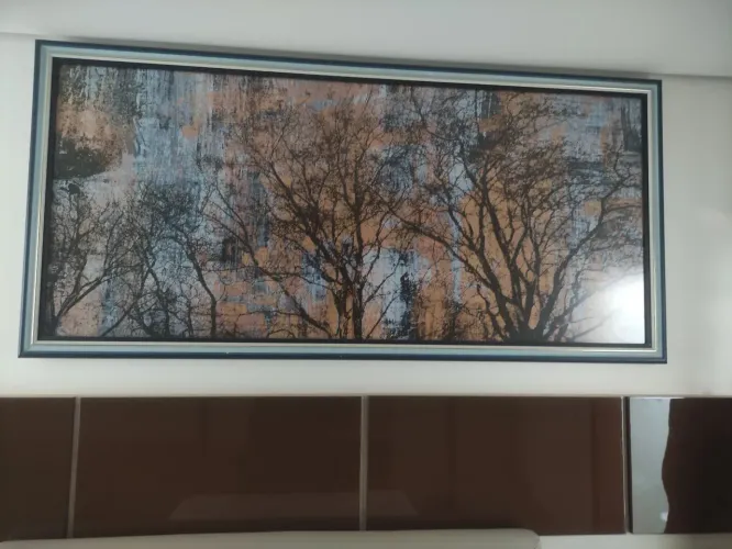 Quadro Decorativo com Moldura - Paisagem de Árvores