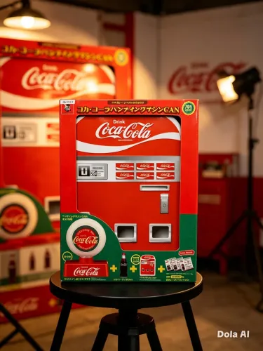 Caixa de lada no formato de geladeira vintage coca-cola