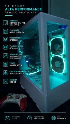 Computador com RTX 4060 - R7 5700x - B550