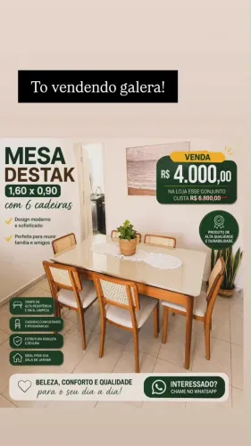 Mesa Destak com 6 cadeiras