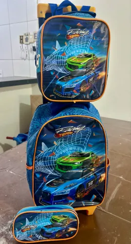 Mochila escolar carrinho 