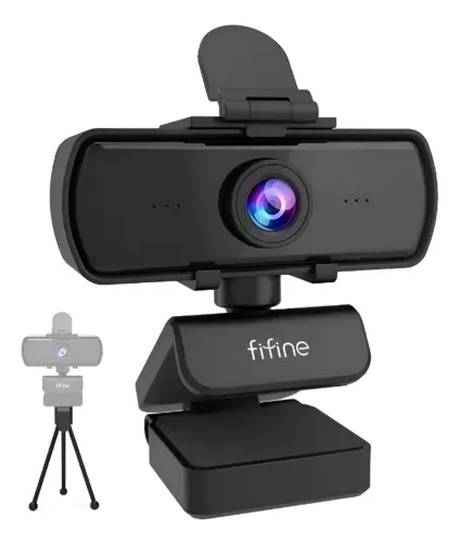 Webcam Fifine K420 HD 1440p 2k com Microfone e Tripé, alta qualidade de imagem