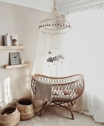 Brisa Tenda Dossel mosquiteiro em arte macrame