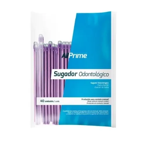 Sugador odontológico descartável colorido- Pct
