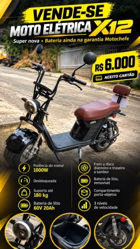 Scooter Eletrica X12 1000w 2025
