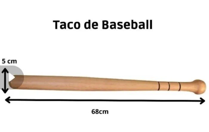 Taco de Baseball Madeira Eucalipto Reforçado 70cm | Treino