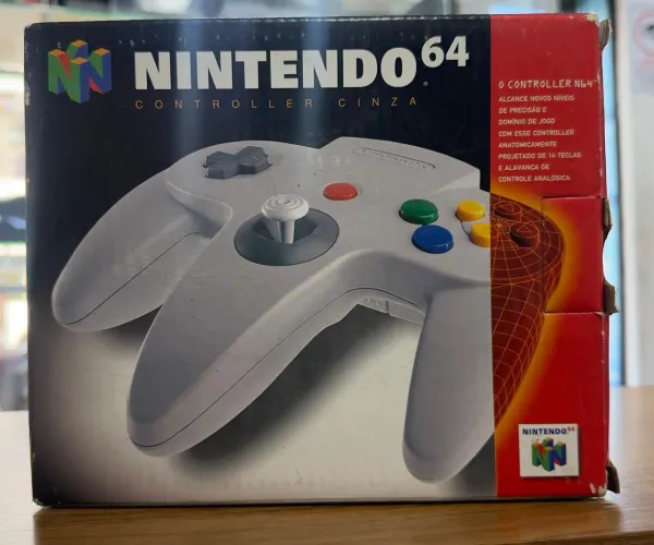 Controle Nintendo 64 cinza na caixa original analógico perfeito ..