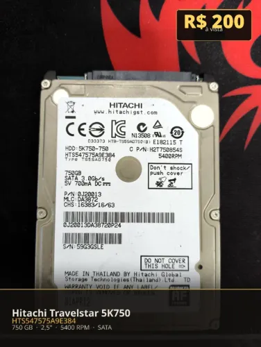 HD 750GB Hitachi 2.5 SATA notebook HTS547575A9E384