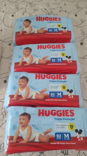 Fralda Huggies tripla proteção 460und (5 pacotes), tamanho M