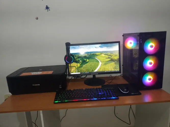 Vendo um PC gamer básico sem placa de vídeo 11 mês de uso e uma impressora Canon.