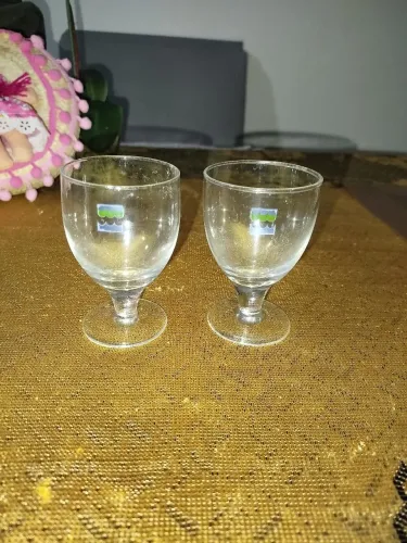 Jogo 2 taças de vidro vintage