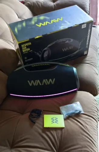 Caixa de Som Portátil Boombox BIluetooth<br>WAAW by Alok Hyperboom 1000 A Prova<br>D'Agua 180W