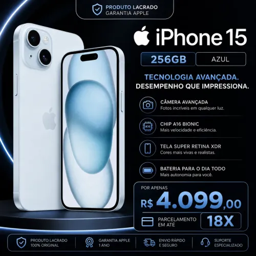 iPhone 15 azul 256gb