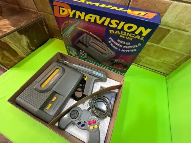 Videogame Dynavision Completo Plus Na Caixa + Cartuchos 64 Jogos