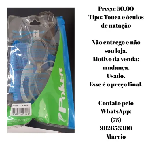 TOUCA E ÓCULOS DE NATAÇÃO