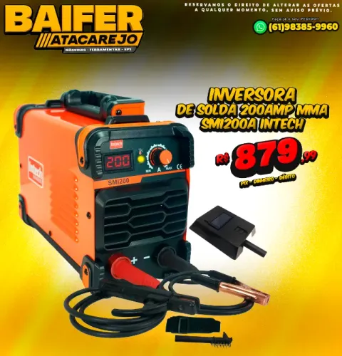 Máquina Inversora de Solda 200Amp MMa Smi200a Intech