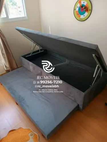 Cama box completa Baú Tamanho individual com Cama completa Auxiliar 88x1,88 D33 Baú Blind