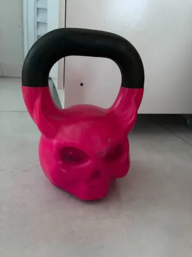 Kettlebel Rosa 10kg - Caveira