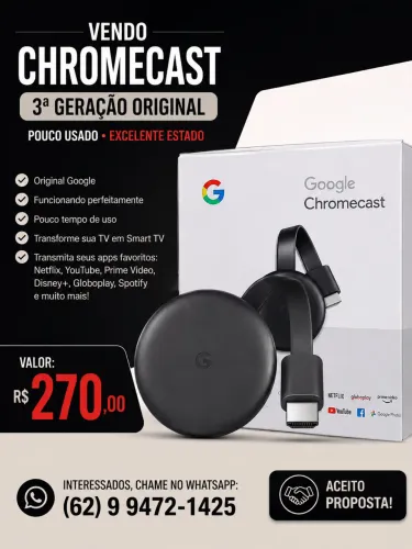 Chromecast 3ª Geração Original 