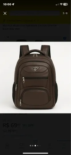 Mochila Couro Marrom