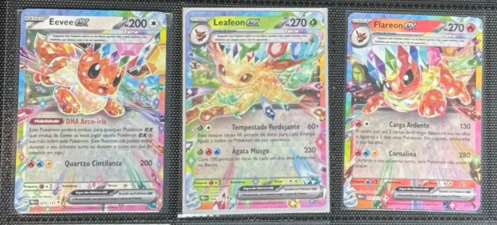 Cartas pokemon - Eevee ex / Leafeon ex / Flareon ex/ Stufful.